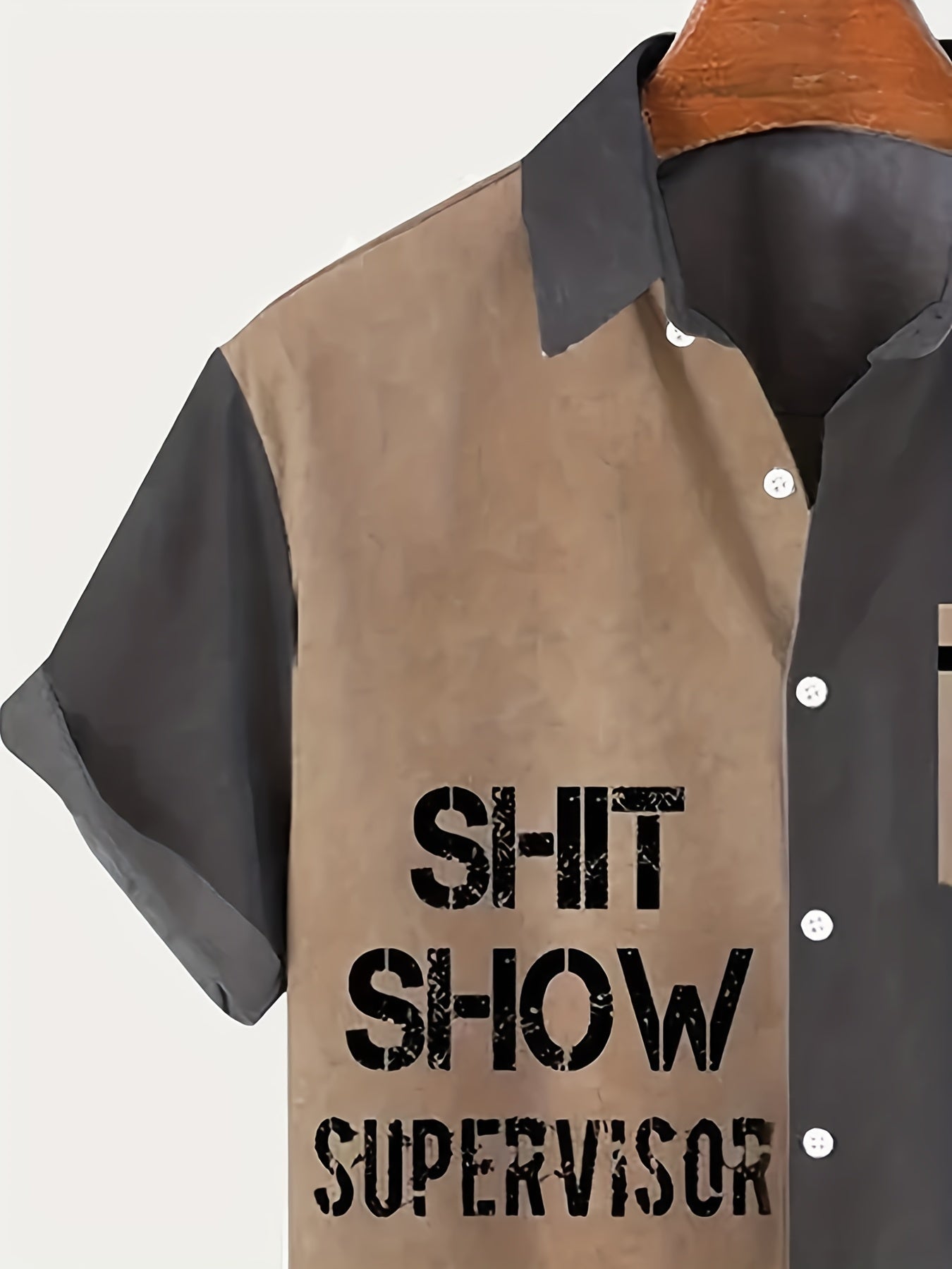 Chemise homme vintage humoristique manches courtes – Style superviseur « Shit Show », décontractée, été