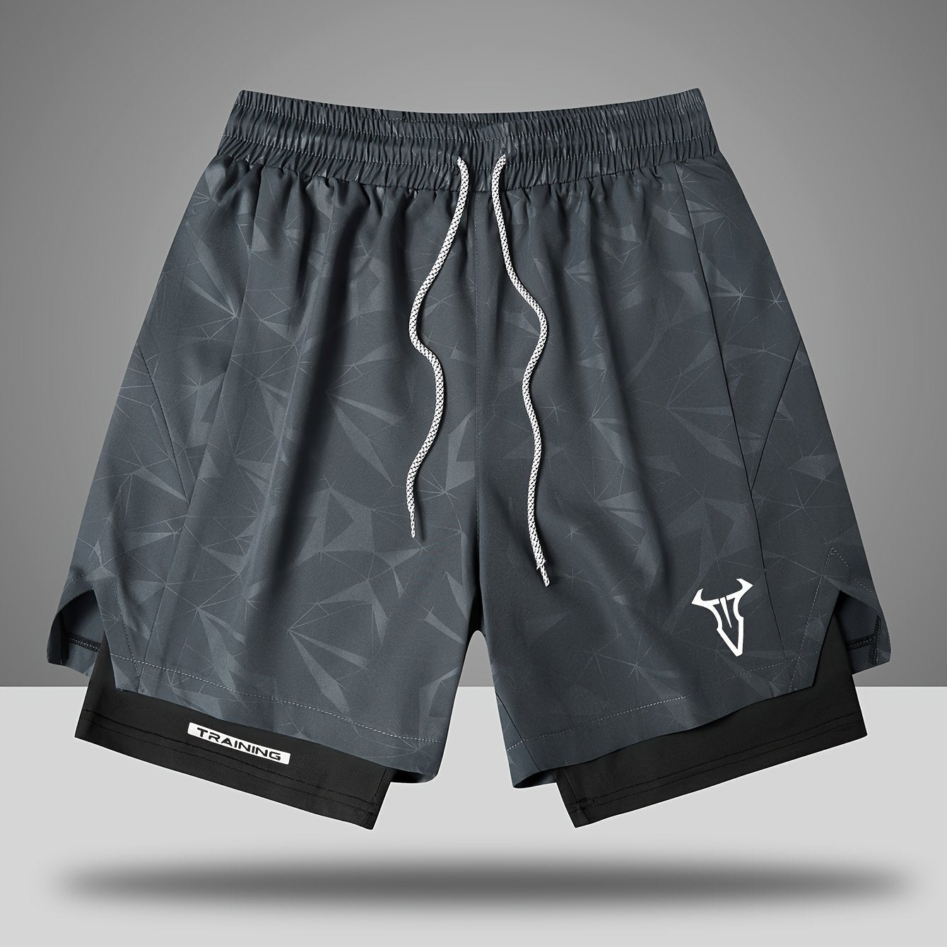 Short de sport homme entraînement double couche style moderne pour fitness et course à pied