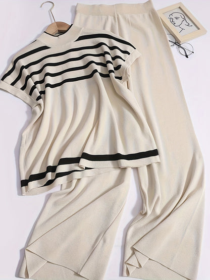 Elegant damesensemble in marinière stijl, casual chic voor lente/zomer