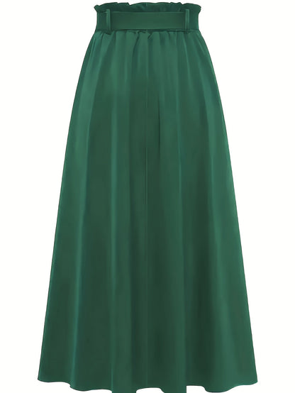 Jupe longue taille haute style paperbag femme élégante et décontractée