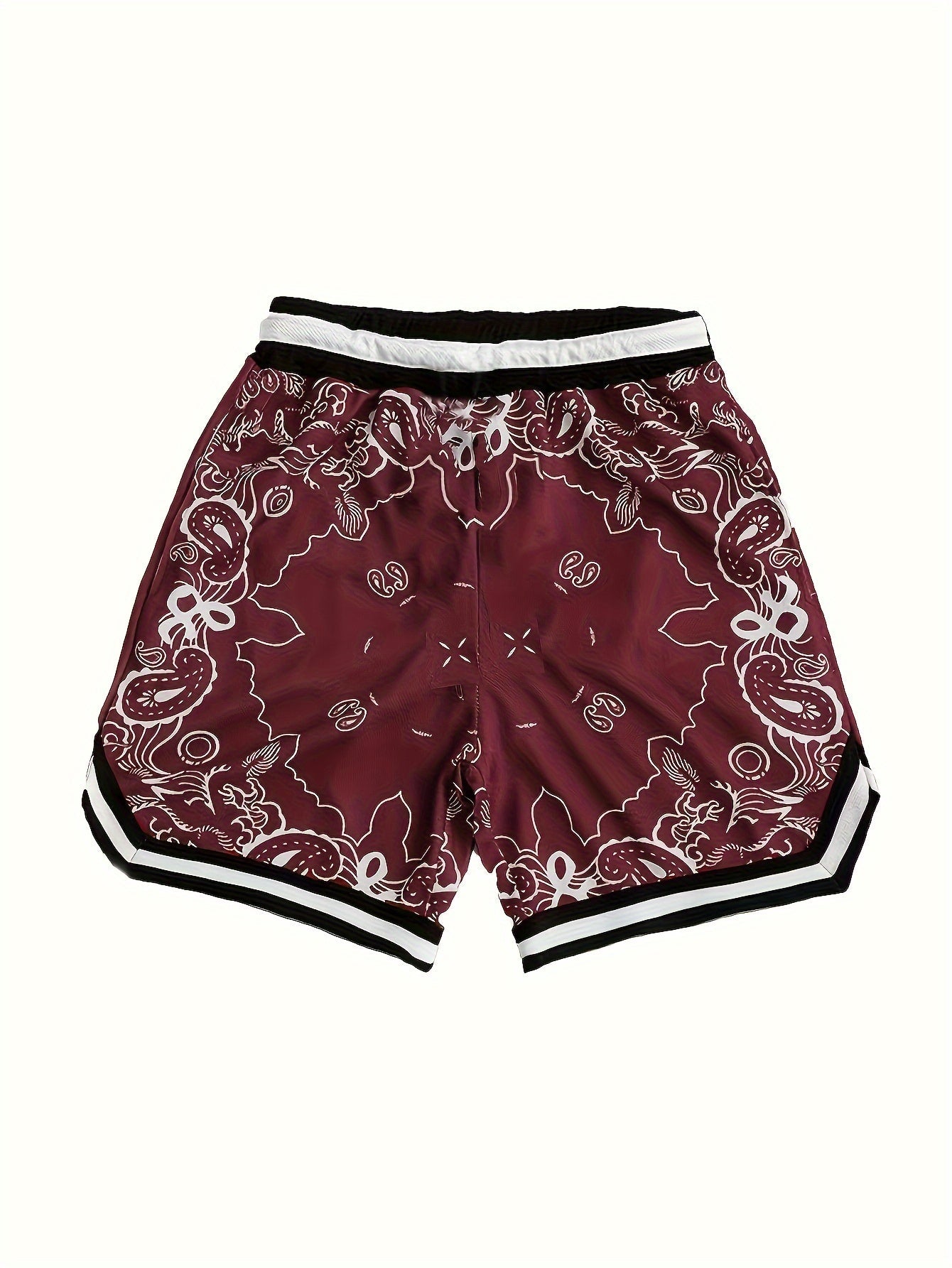 Shorts de sport homme style streetwear imprimé motif bandana – Look urbain tendance
