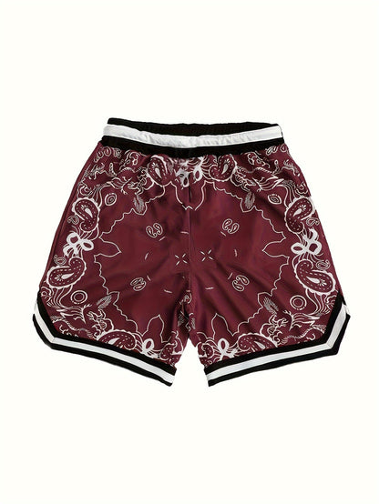 Shorts de sport homme style streetwear imprimé motif bandana – Look urbain tendance