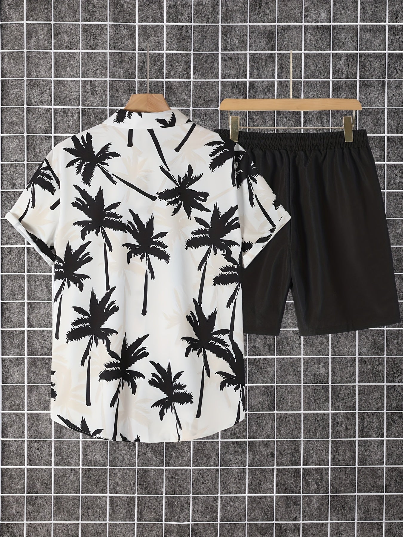 Camicia hawaiana con stampa di palme da uomo - Stile spiaggia casual estivo