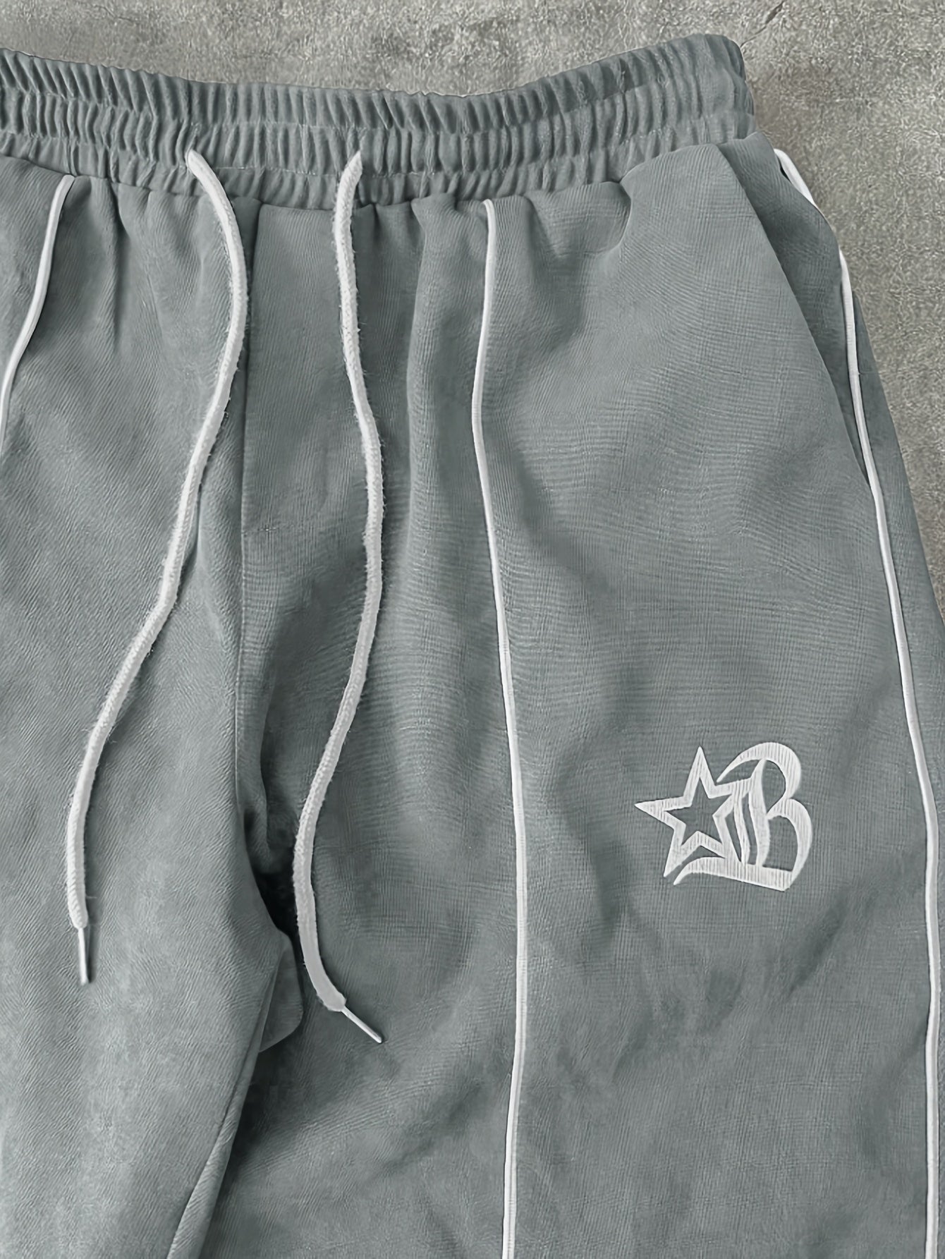 Ensemble de Survetement Homme Zip Complet à Rayures Contrastantes et Emblème Brodé