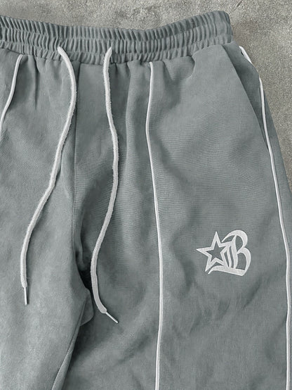 Ensemble de Survetement Homme Zip Complet à Rayures Contrastantes et Emblème Brodé