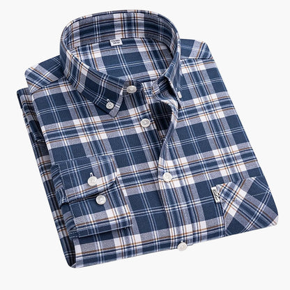 Chemise décontractée à carreaux pour homme, style week-end, manches longues, coupe régulière