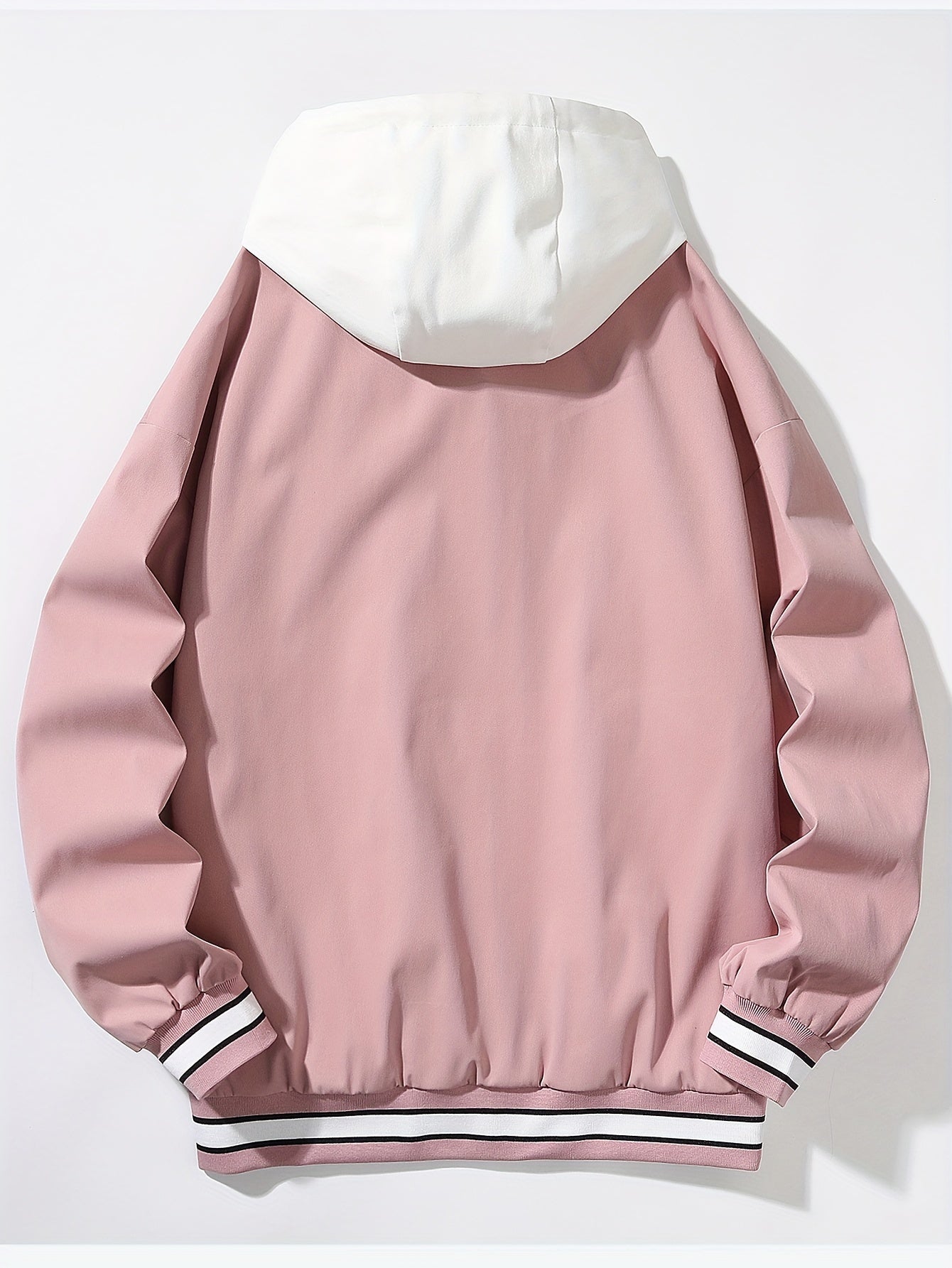Veste universitaire bicolore blanche et marron pour homme avec capuche et inscription "DREAMS"