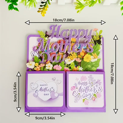 Carte Pop-Up Fleurie 3D pour la Fête des Mères – Décoration et Message pour Femme
