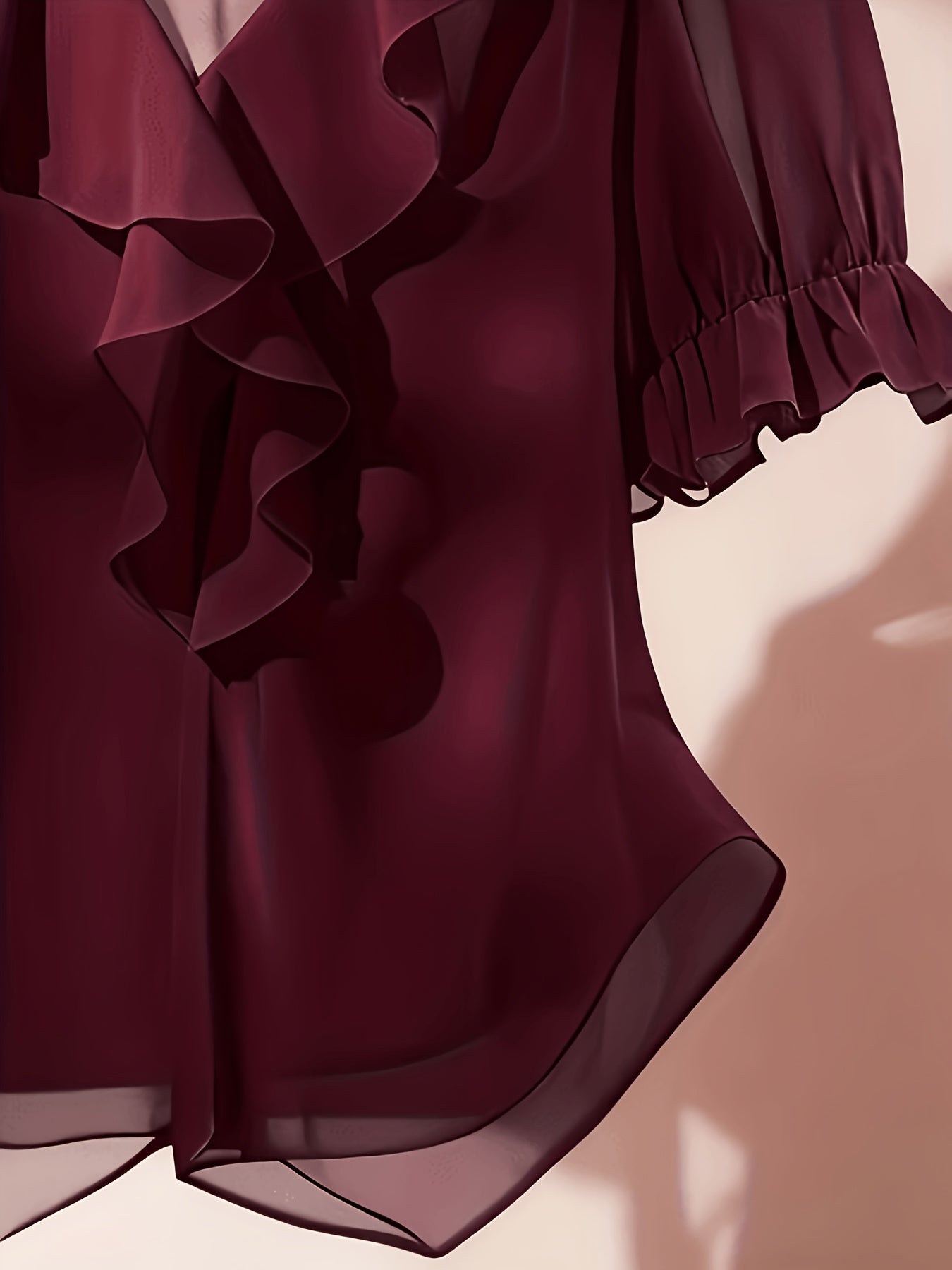 Elegant Women's Blouse with Ruffles Romantic Style for Office and Evening