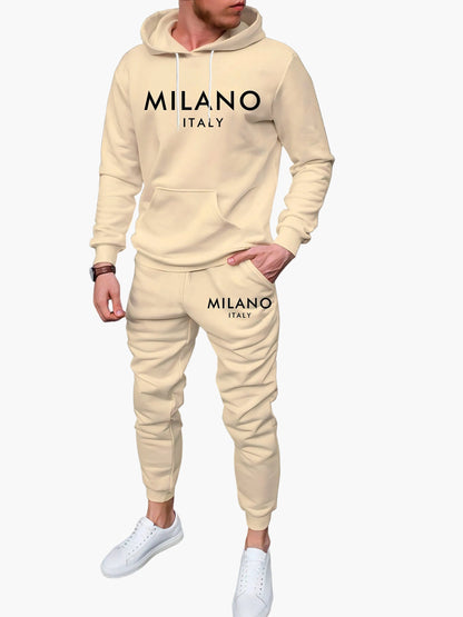 Survêtement à Capuche Homme MILANO ITALY – Ensemble Sweat et Jogging Style Urbain Décontracté