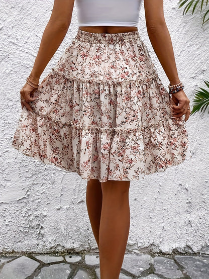 Jupe Midi Femme Élégante à Imprimé Fleuri Bohème – Look Estival Décontracté