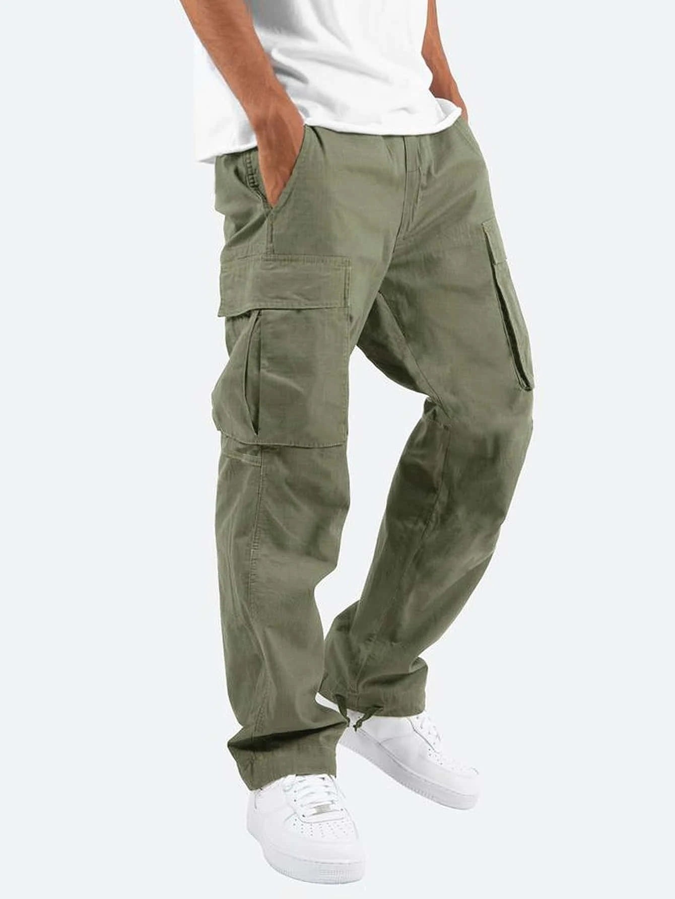Pantalon cargo homme coupe droite style urbain et fonctionnel