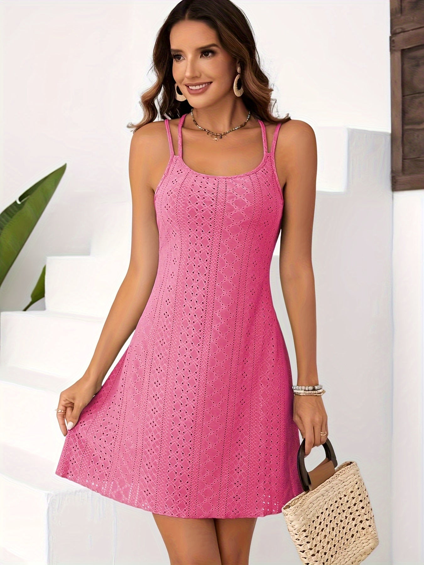 Robe d'été élégante pour femme à bretelles, style bohème chic, idéale pour les sorties et vacances