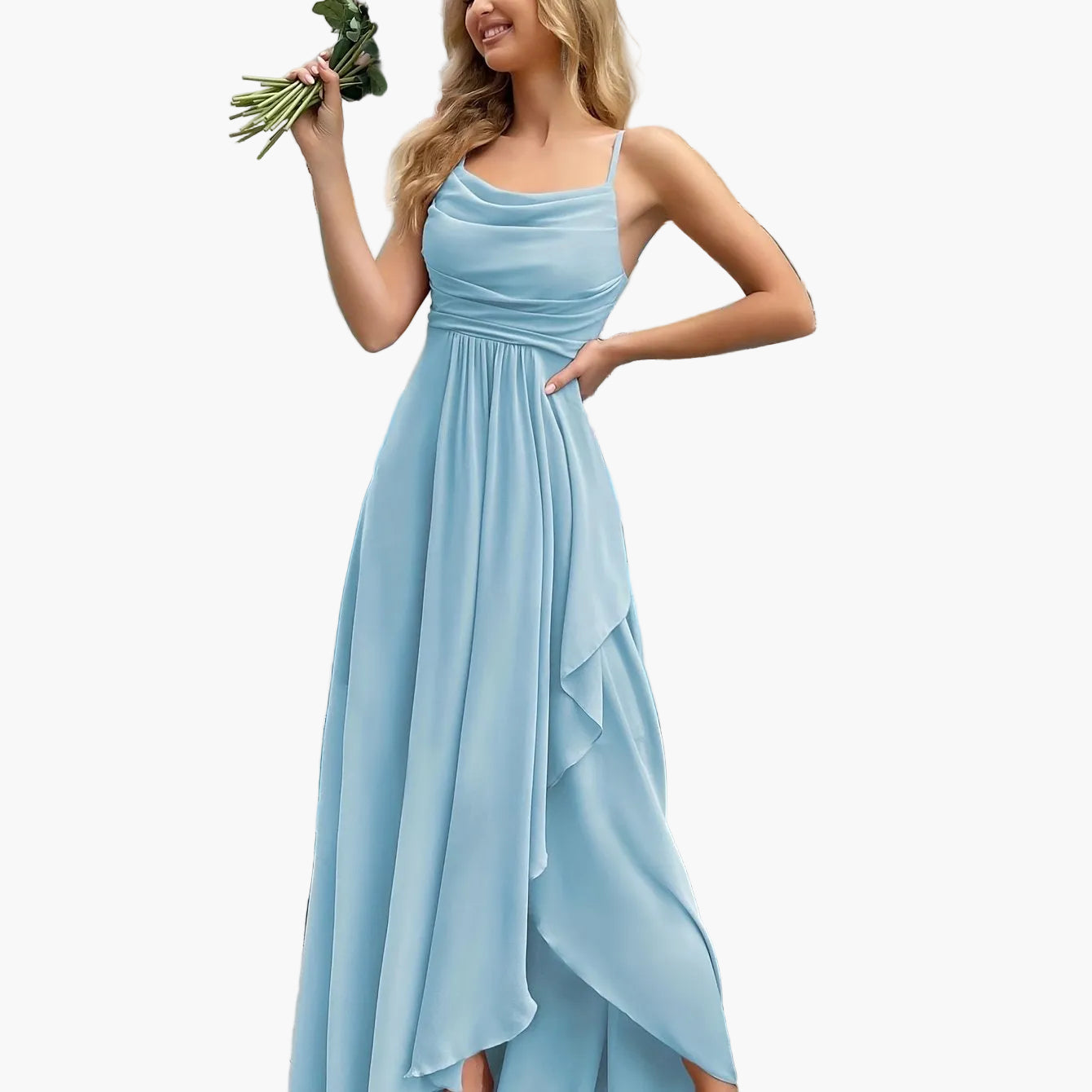 Robe de soirée élégante femme longue style fluide pour événements et cérémonies