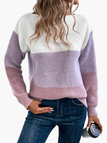 Elegant damepullover i afslappet stil med lange ærmer til efterår/vinter