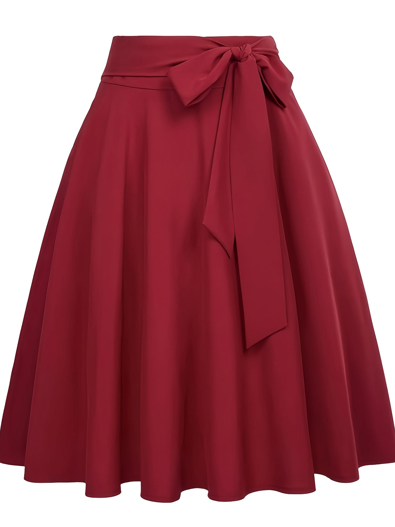 Falda skater para mujer elegante de talle alto con cinturón anudado – Estilo sofisticado para todas las ocasiones