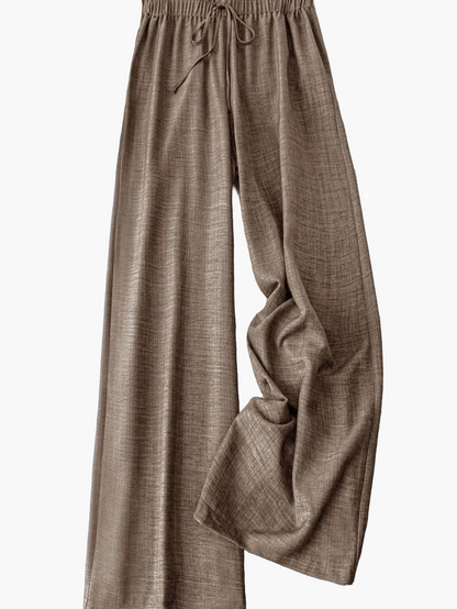 Pantalon large femme style décontracté à taille élastique – Idéal printemps et été