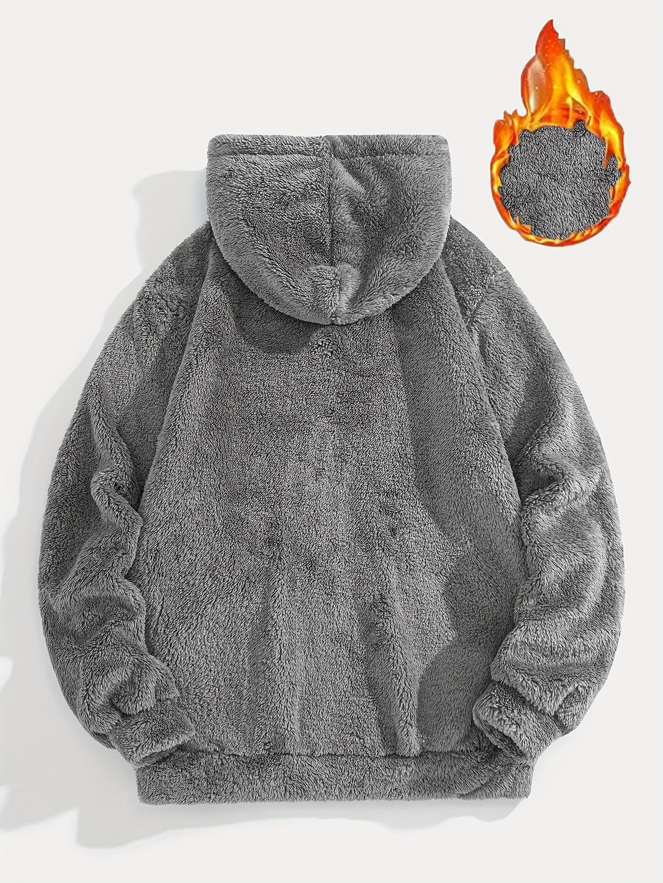 Sweat à Capuche Molletonné Chaud avec Cordon de Serrage et Poche Kangourou