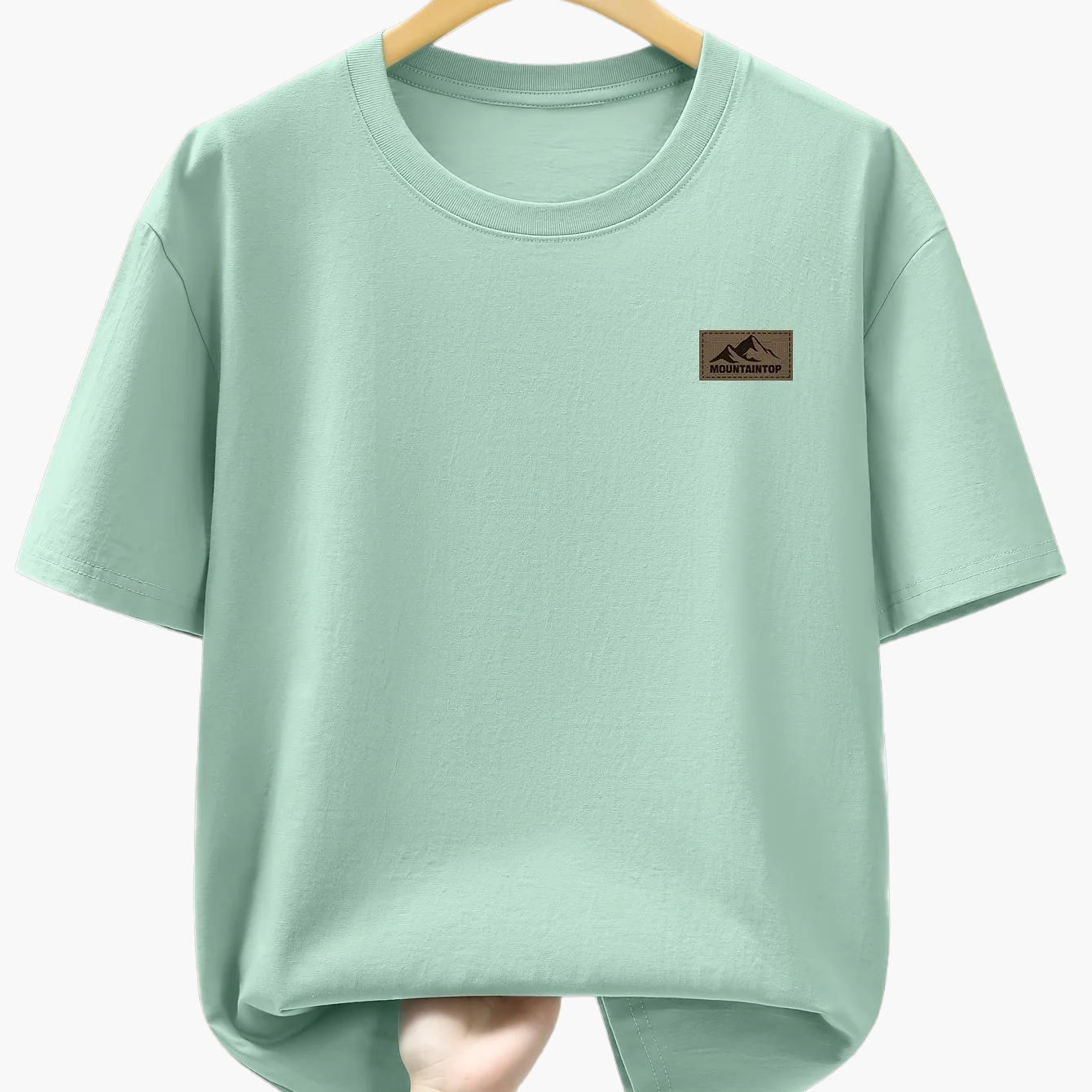 T-shirt casual męski w sportowym stylu z nadrukiem gór – Idealny na wypoczynek i weekend