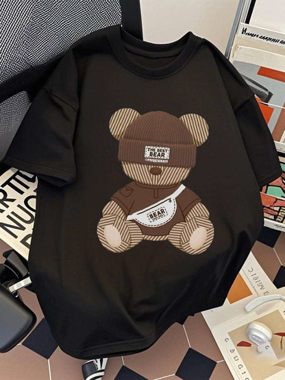 Legeres Herren-T-Shirt mit trendigem Streetwear-Motiv eines urbanen Bären