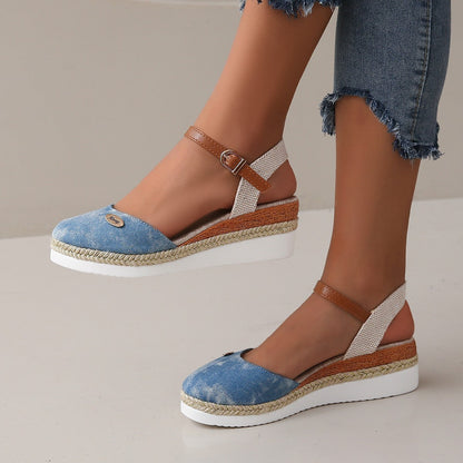 Mary – Lightweight platform sandals in hemp rope