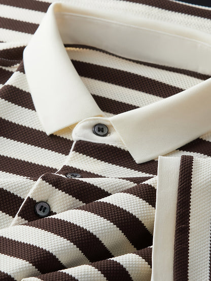 Polo à Manches Courtes Rayé Style Marin pour Homme - Élégance Décontractée Classique