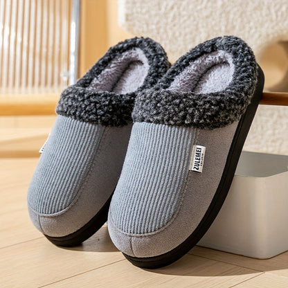 Chaussons rembourrés côtelés doublés doux pour intérieur Confortables