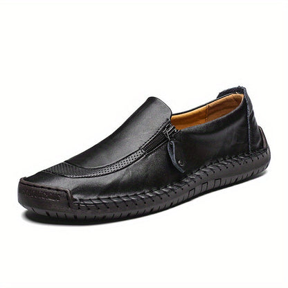 Mocassins décontractés vintage pour homme à fermeture éclair – Style urbain pour usage quotidien ou soirée