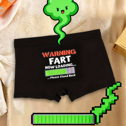 Boxer umoristico uomo - Intimo divertente "Attenzione: Peti in caricamento" stile geek - Idea regalo divertente