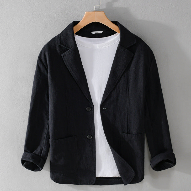 James – Chaqueta de Traje Casual de Manga Corta a Rayas