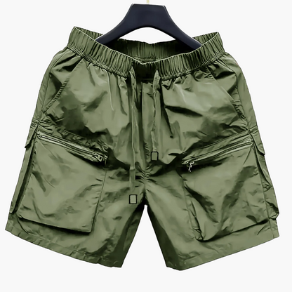 Short cargo décontracté pour homme avec poches zippées style urbain