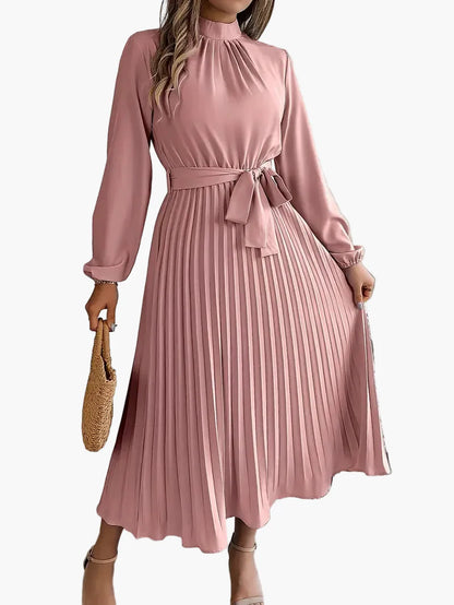 Robe mi-longue élégante à plis pour femme – Style chic et polyvalent pour occasions spéciales