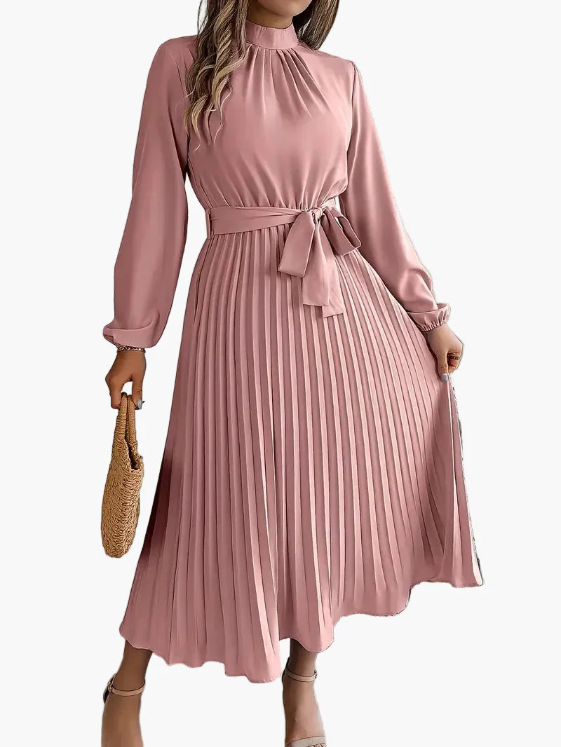 Robe mi-longue élégante à plis pour femme – Style chic et polyvalent pour occasions spéciales