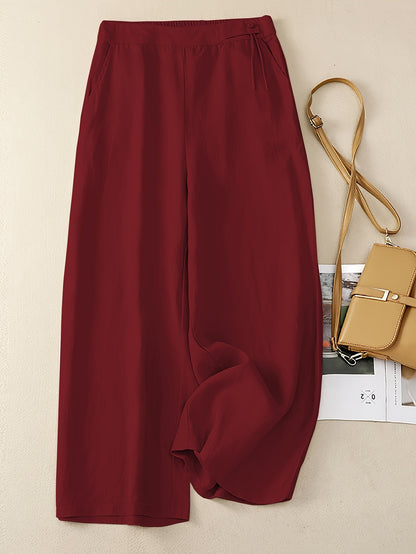 Pantalon large taille haute femme style élégant pour printemps et été
