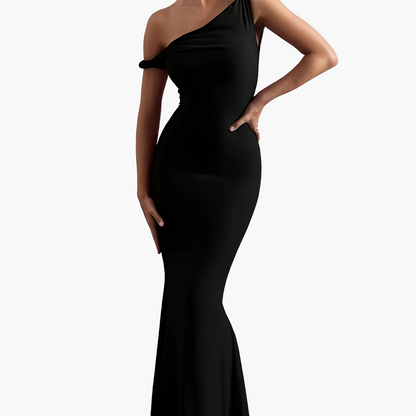 Robe Longue de Soirée Femme Élégante Style Sirène Épaule Dénudée