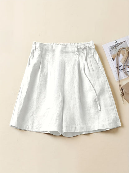 Shorts taille haute femme coupe ample style décontracté été