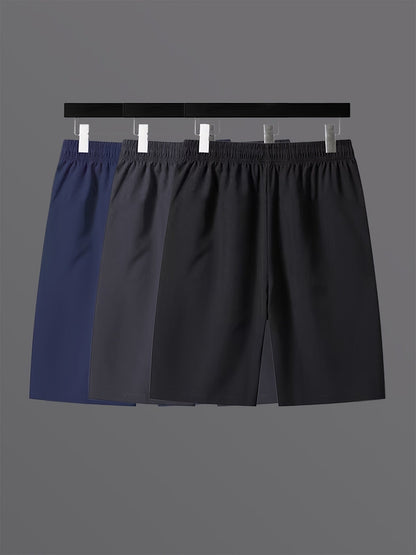 Short de sport décontracté pour homme avec poches zippées et motif géométrique
