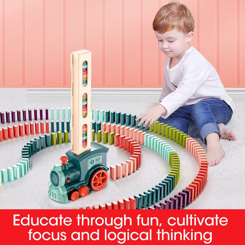 Automatisches Domino-Zugspielzeug für Kinder – Förderung von Fantasie und Koordination