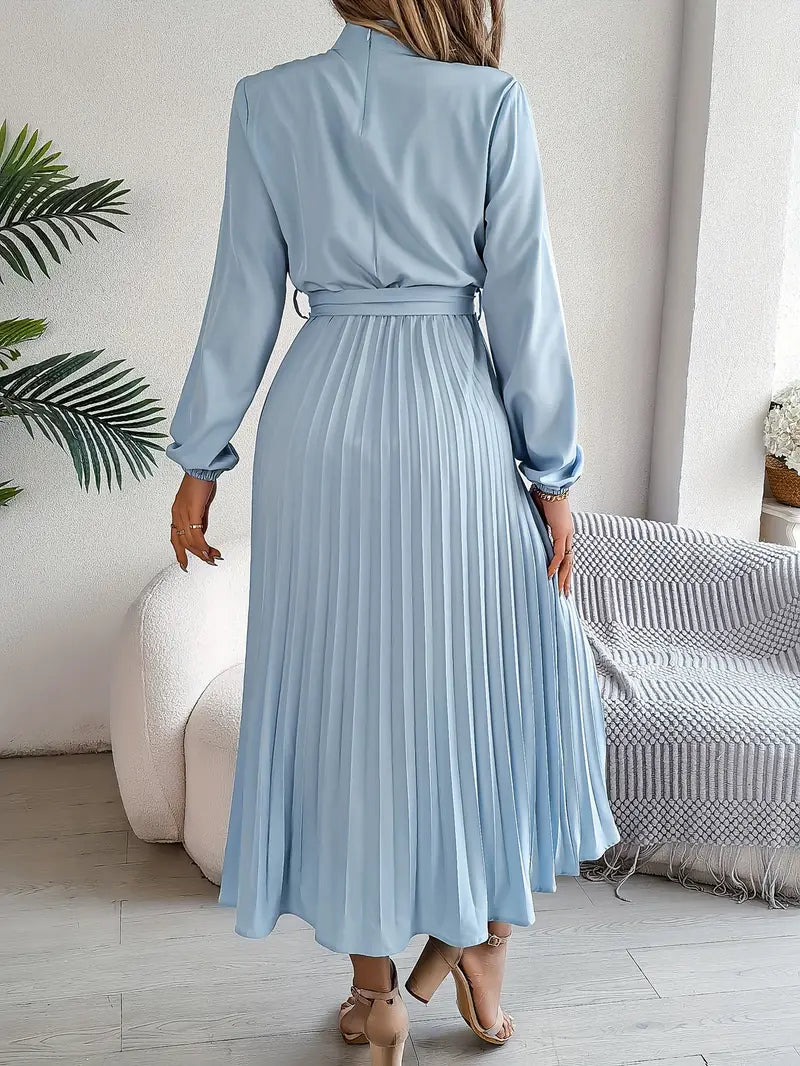 Robe mi-longue élégante à plis pour femme – Style chic et polyvalent pour occasions spéciales