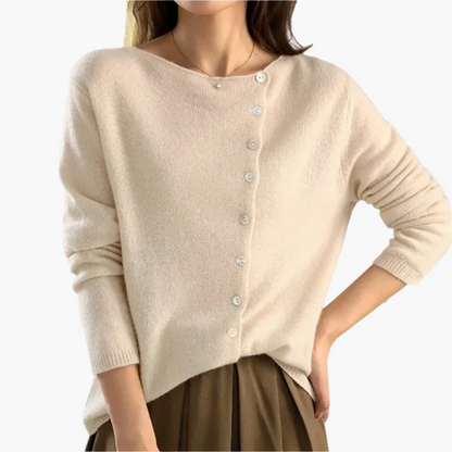 Elegante damescardigan met asymmetrische sluiting voor een chique en comfortabele look