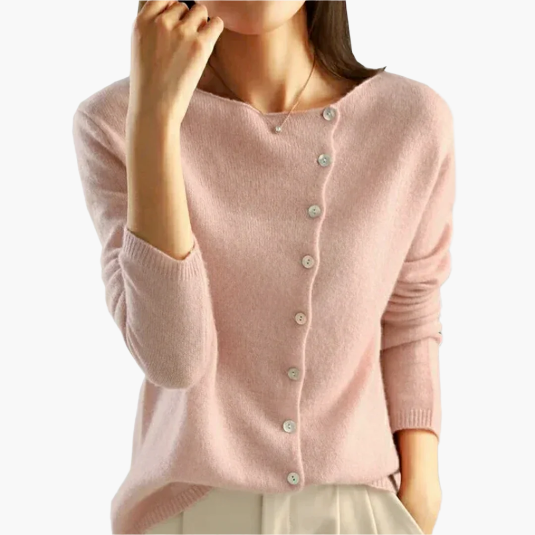 Elegante damescardigan met asymmetrische sluiting voor een chique en comfortabele look