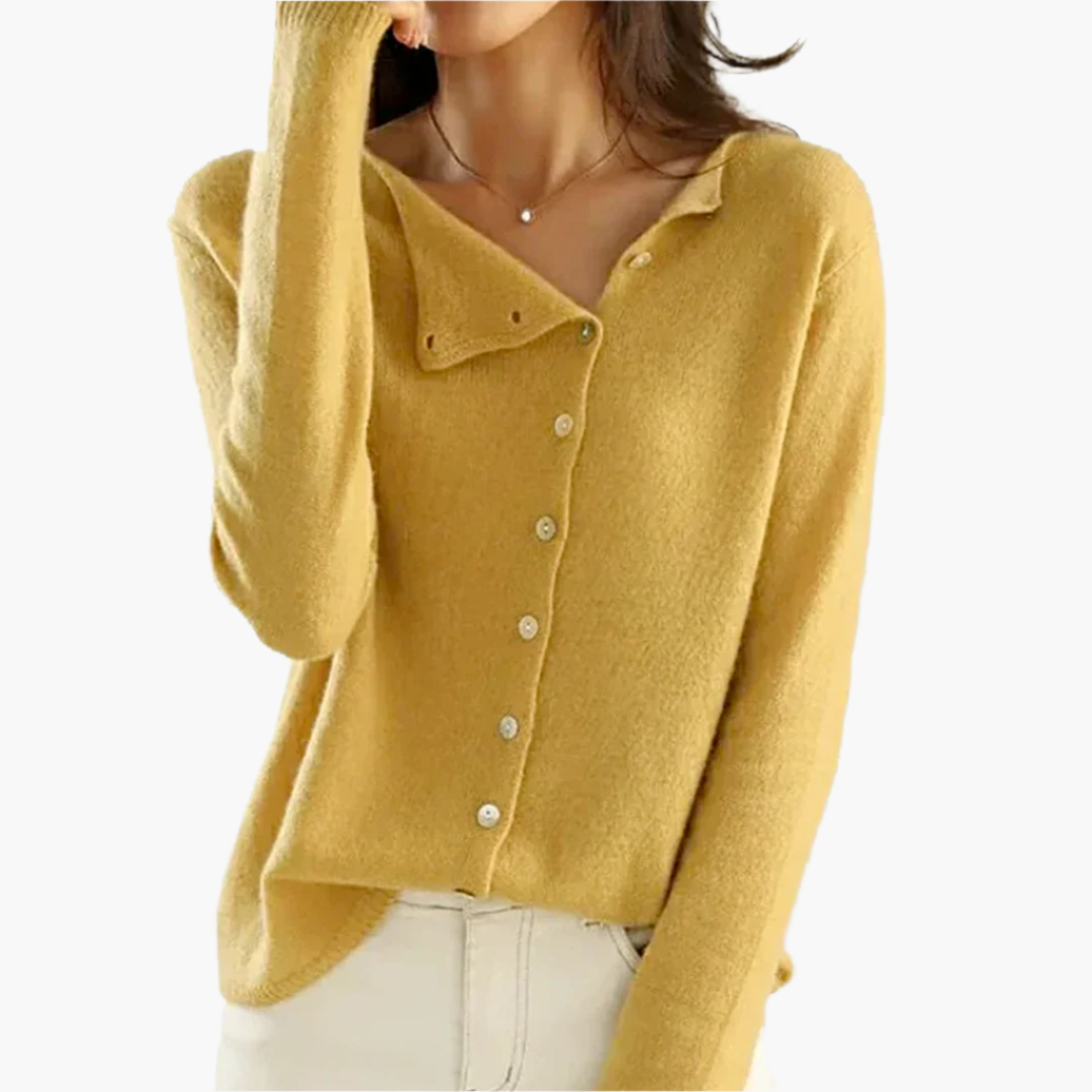 Elegante damescardigan met asymmetrische sluiting voor een chique en comfortabele look