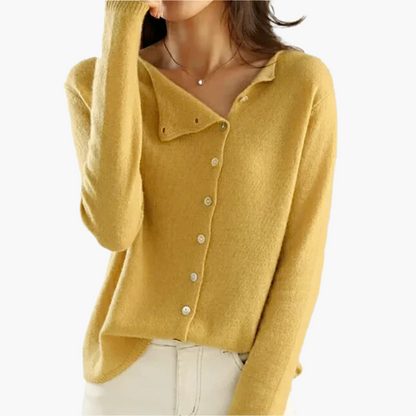 Elegante damescardigan met asymmetrische sluiting voor een chique en comfortabele look