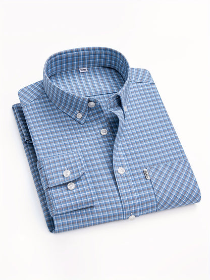 Chemise décontractée à carreaux pour homme, style week-end, manches longues, coupe régulière