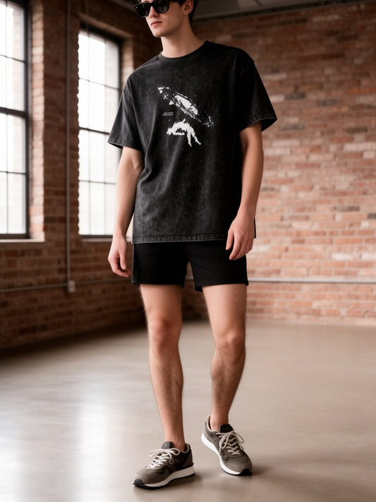T-shirt imprimé style urbain pour homme, coupe décontractée, idéal pour l'été