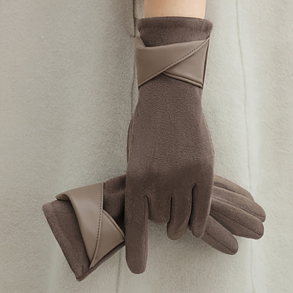 Gants Femme Hiver Chauds avec Manchette Décorative Multicolore