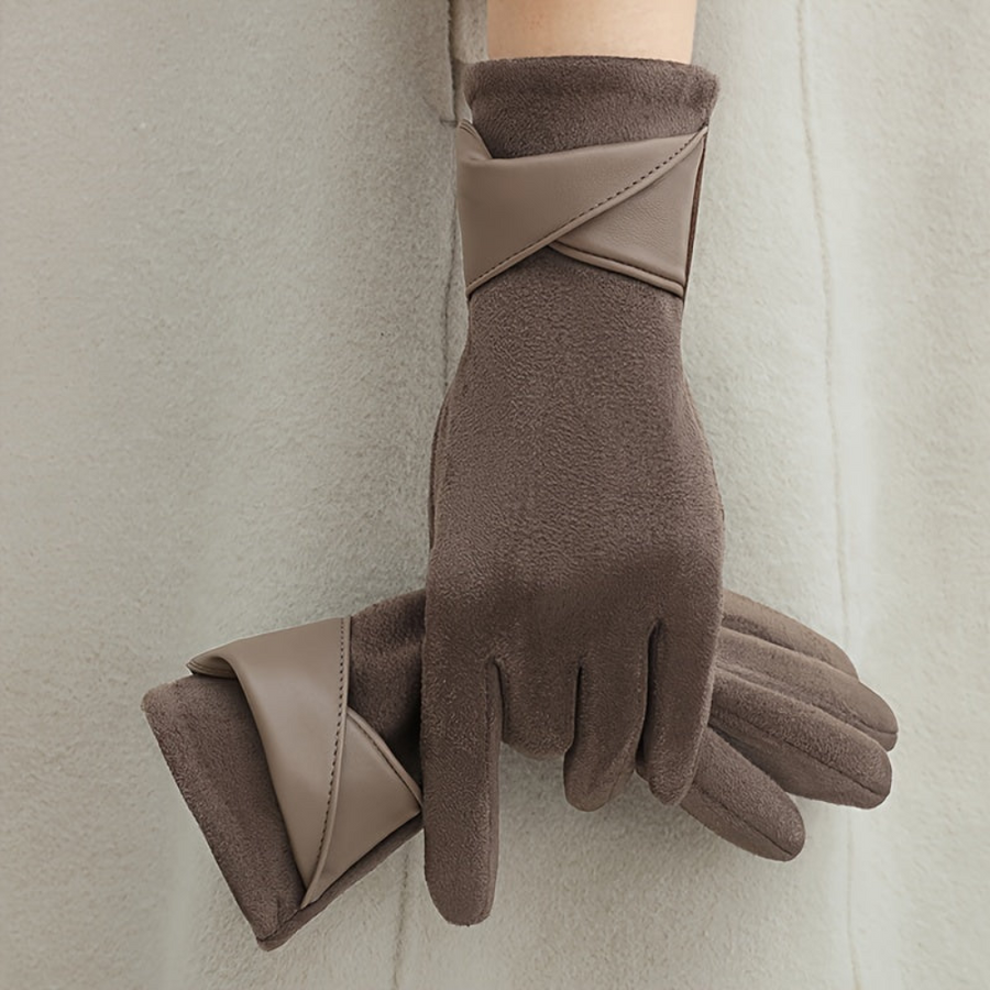 Gants Femme Hiver Chauds avec Manchette Décorative Multicolore