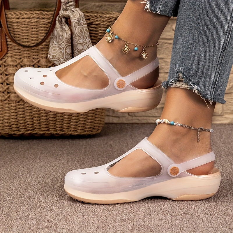Sandalias cómodas para mujer estilo Mary Jane para actividades de verano - zapatos ligeros con tacón plano