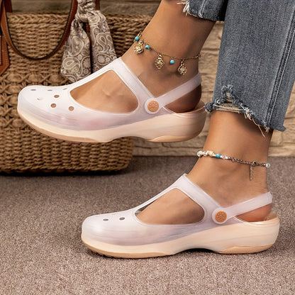 Sandalias cómodas para mujer estilo Mary Jane para actividades de verano - zapatos ligeros con tacón plano
