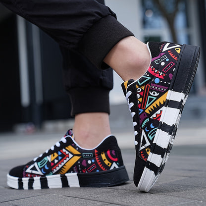 Herresneakers med urban grafisk stil til fritid og udendørs brug